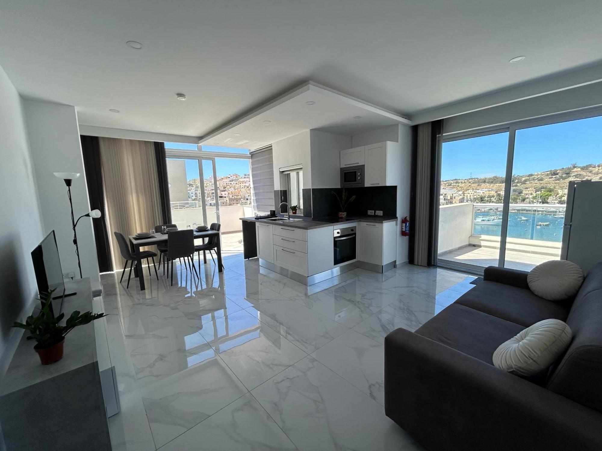 Seaview Setters Penthouse Marsaskala Apartman Kültér fotó